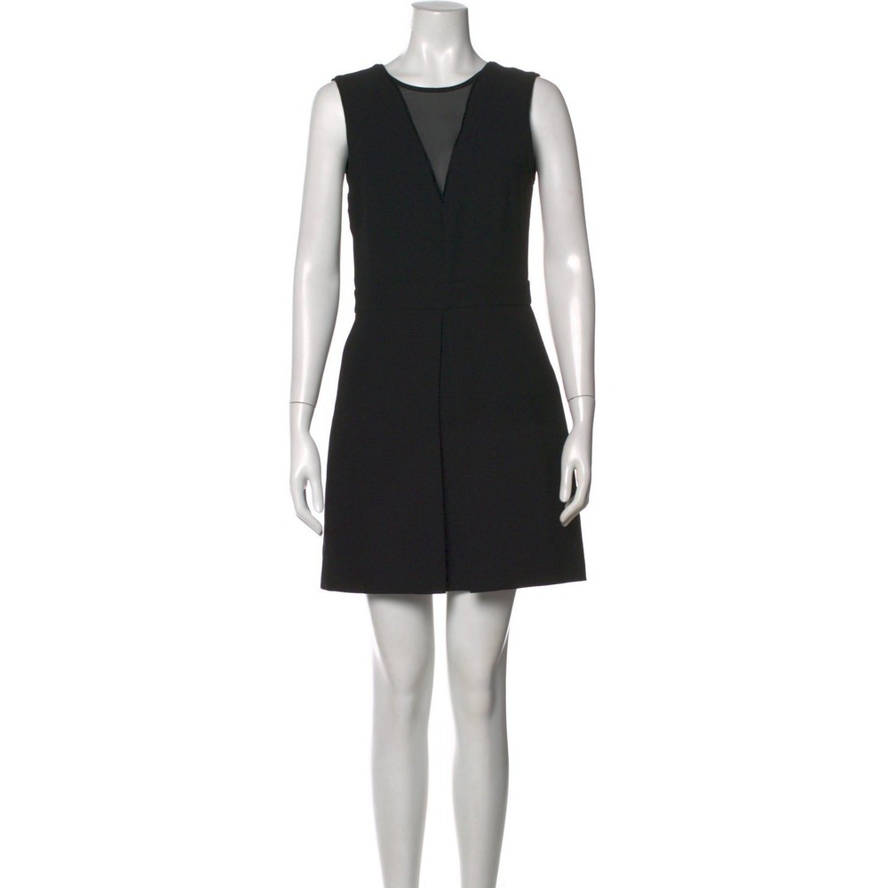 Sandro Paris Sleeveless Black Dress Sheer Panel Pockets Small